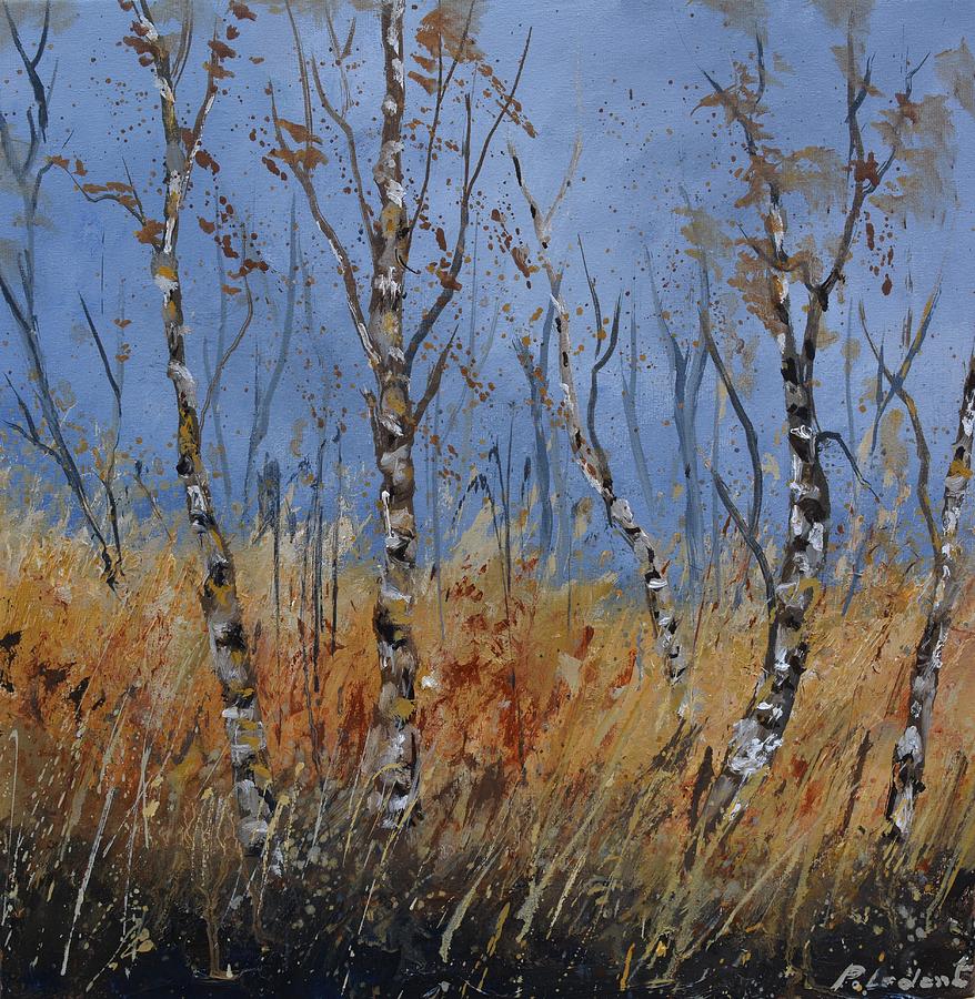 A few aspen trees 44 Painting by Pol Ledent