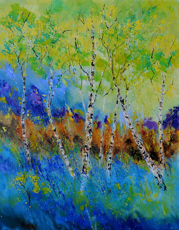 A few aspen trees Painting by Pol Ledent