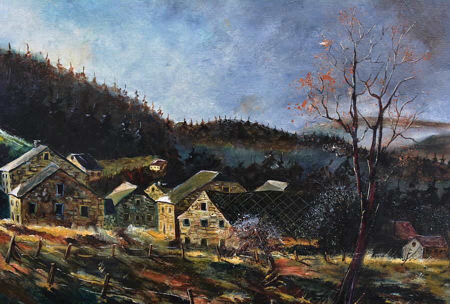A few old houses Painting by Pol Ledent