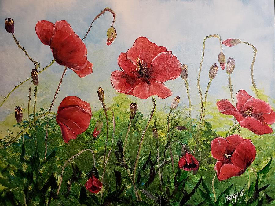 A Field Of Poppies Painting By Peggy Duff - Fine Art America