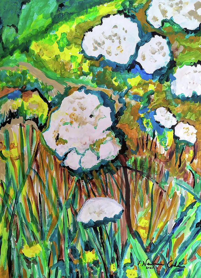 A  Field of Queen Annes Lace  Painting by Esther Newman-Cohen