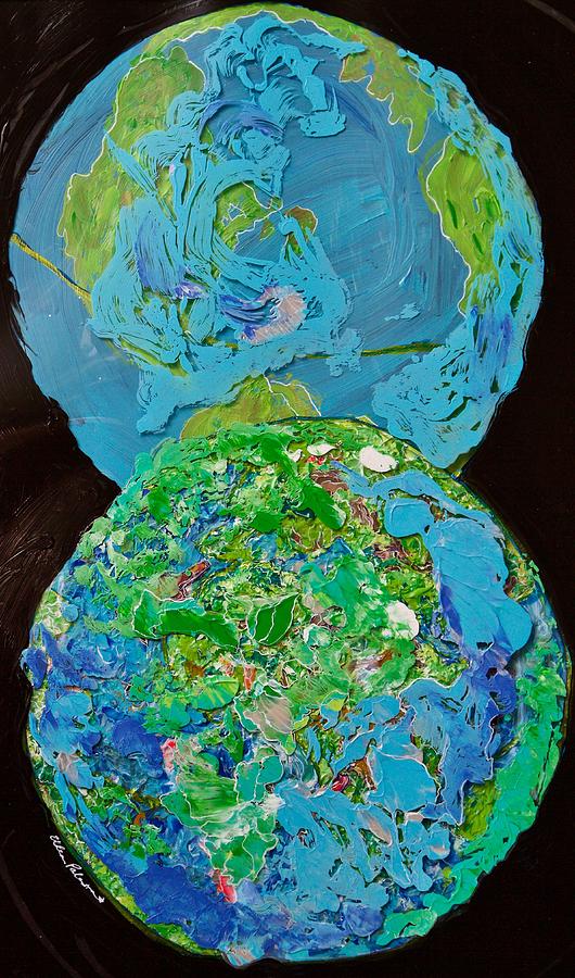 A Filigree in Blues and Greens - Vertical Painting by Ellen Palestrant