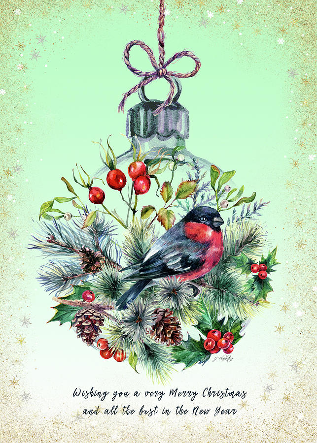 A Finch Christmas - Christmas Art Painting by Jordan Blackstone