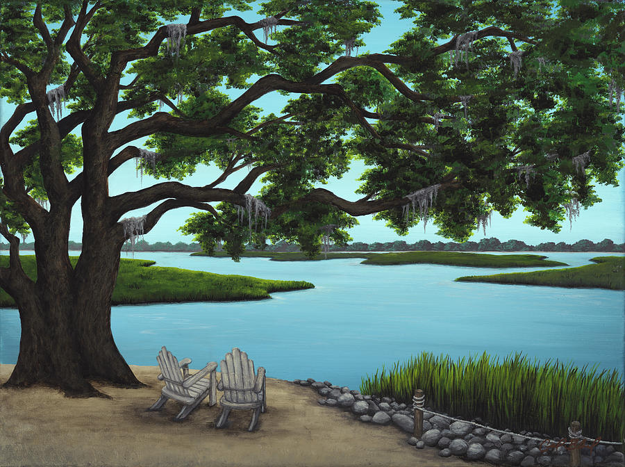 Marsh Painting - A Fine Life Indeed by Carolyn Bland Marsh Painting - A Fine Life Indeed by Carolyn Bland