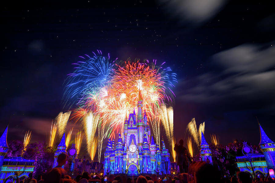 A Fireworks Celebration at Disney World Photograph by Mark Andrew Thomas