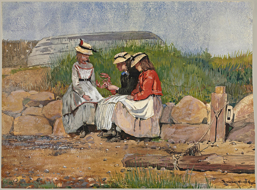 A Fishermans Daughter Drawing by Winslow Homer