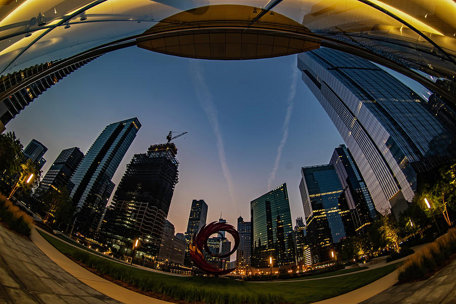 A fisheye view of Chicagos River Point Park Photograph by Sven Brogren