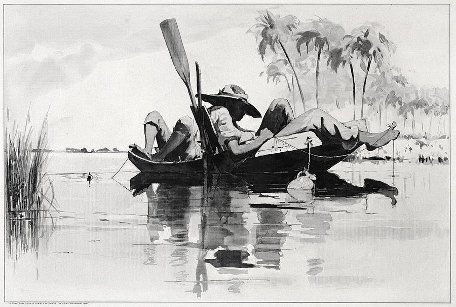 A Fishing Party Drawing by Winslow Homer