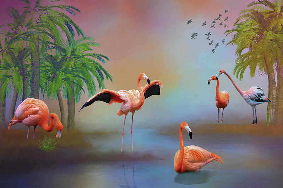 A Flamingo Gives Advice Digital Art by Cindy Lark Hartman