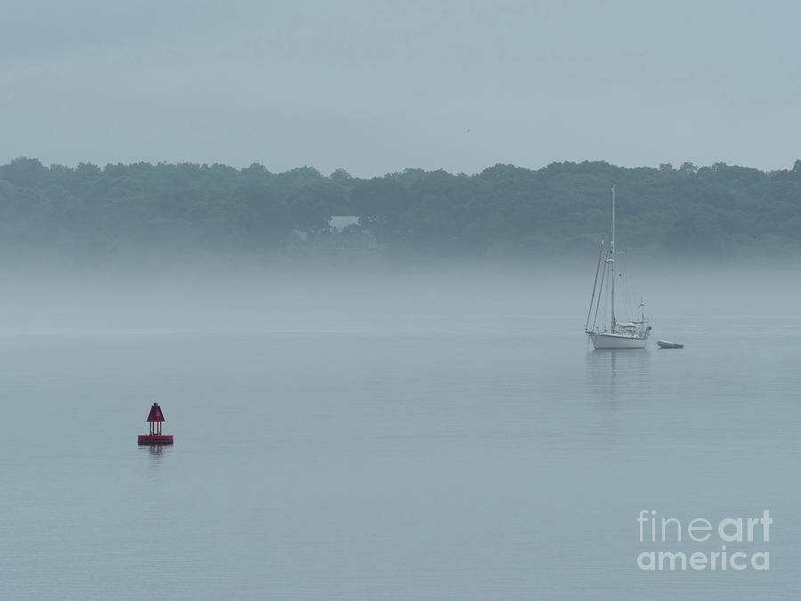 Boat Photograph - A Foggy Entrance to West Harbor by Fishers Island Photography