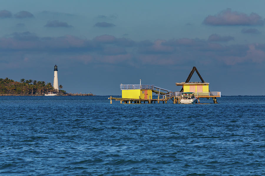 Biscayne National Park Photograph - A-Frame House and Cape Florida Lighthouse by Claudia Domenig