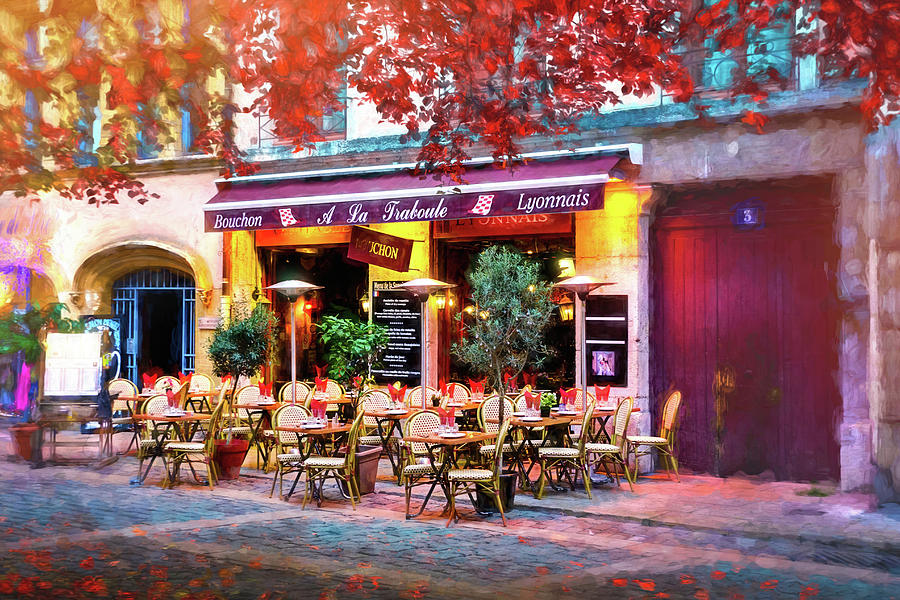 a french restaurant vieux lyon france photograph by carol japp