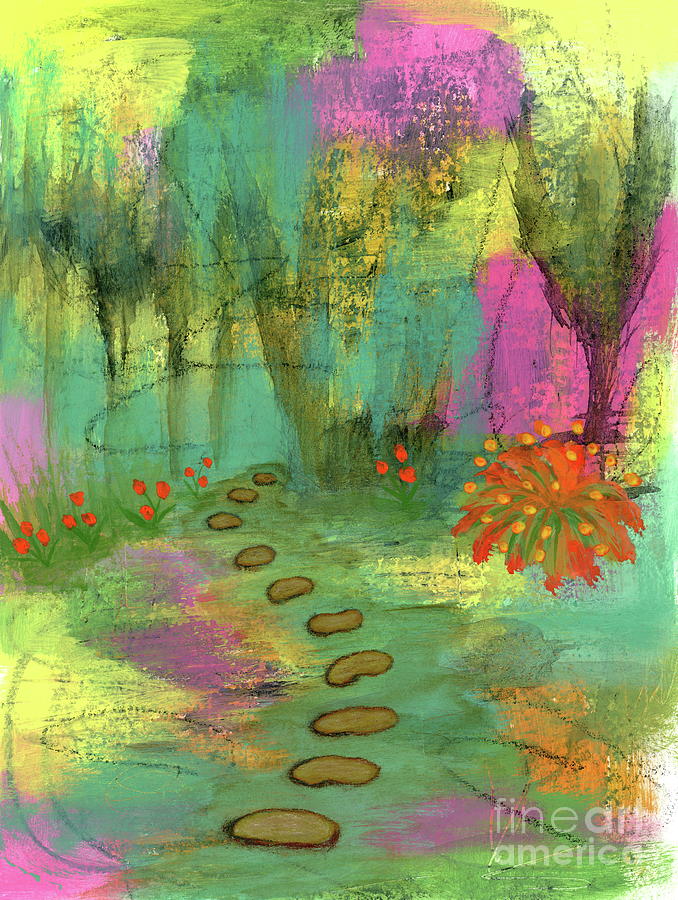 Abstract Garden Painting - A Fresh Start 1 Abstract Garden Botanical Painting by Itaya Lightbourne Abstract Garden Painting - A Fresh Start 1 Abstract Garden Botanical Painting by Itaya Lightbourne