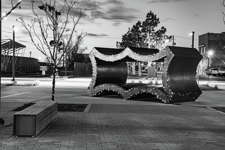 A Frisco Glow In Downtown Rogers - Black And White Photograph by Gregory Ballos