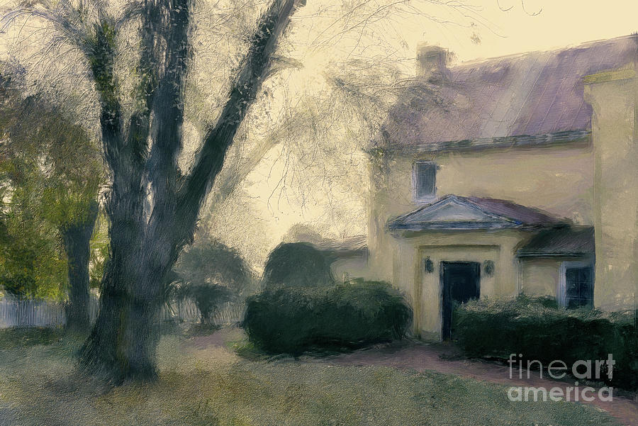Architecture Digital Art - A Frosty Foggy Morning At The Manor House by Lois Bryan