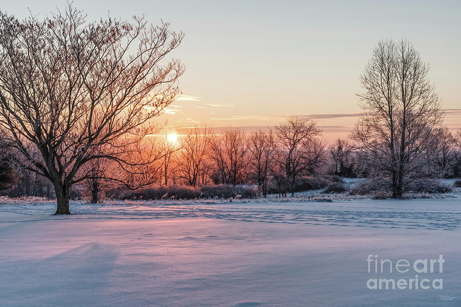 A Frosty Ozarks Snow Sunrise Photograph by Jennifer White