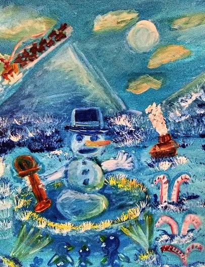 Whimsical Painting - A Frosty Reception by Andrew Blitman Whimsical Painting - A Frosty Reception by Andrew Blitman