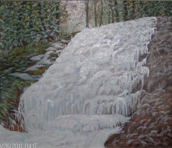 A Frozen Falls in Virginia Painting by Douglas Ann Slusher
