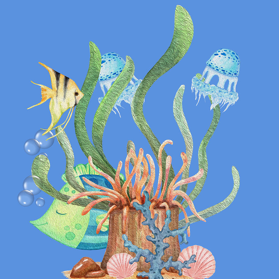 A Fun Morning In The Magical Coral Reef Digital Art by Johanna Hurmerinta