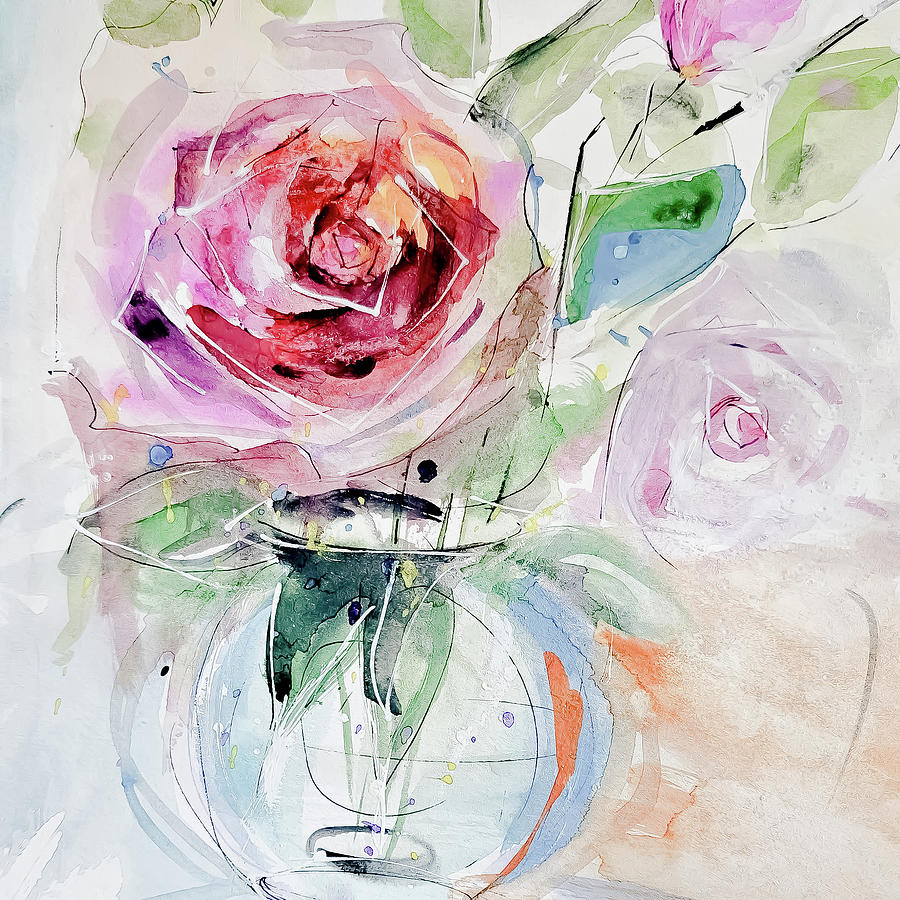 A Fun Rose Painting by Lisa Kaiser