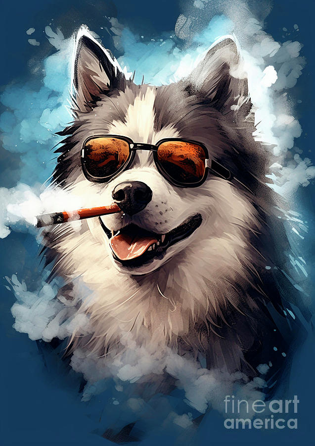 A Funny Malamute Alaskan Digital Art by Adrien Efren - Fine Art America