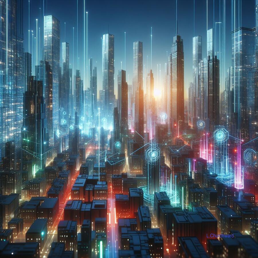 A Futuristic City Digital Art by Lois Churchward - Fine Art America