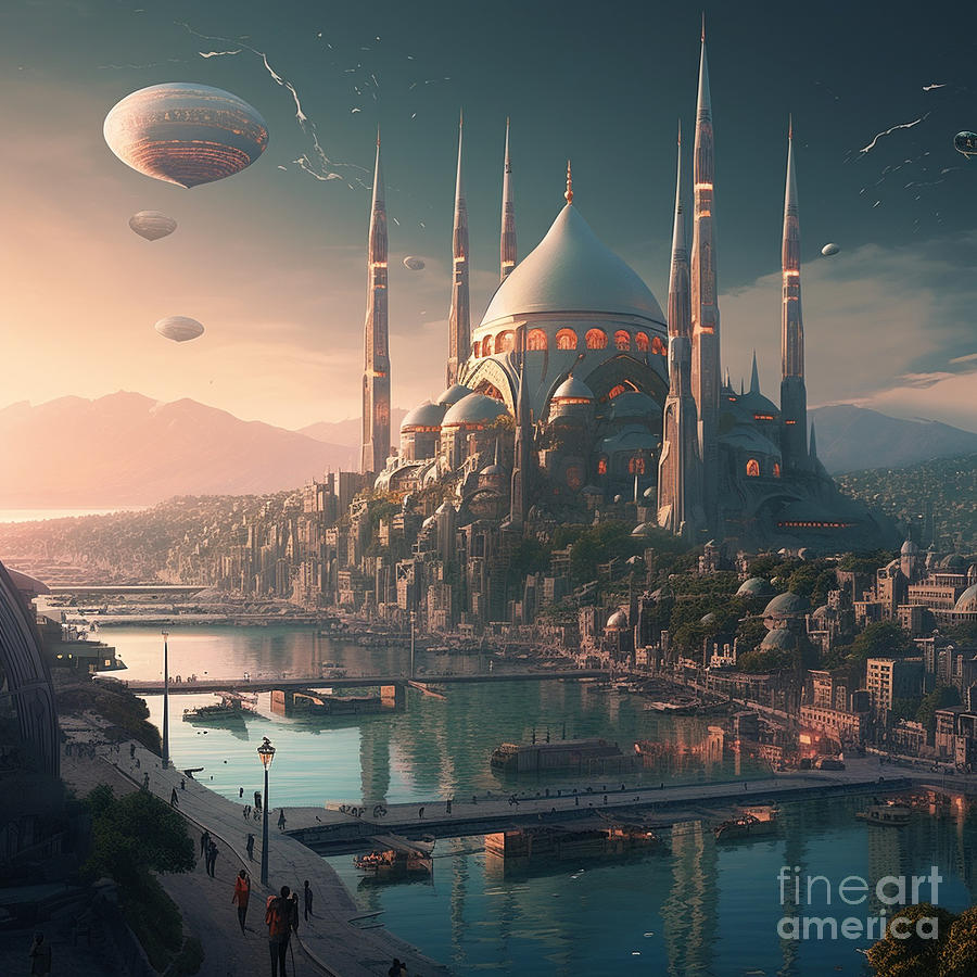 a  futuristic  Istanbul  landscape  in  digital  art  dd  eb    a  cbadedbe Painting