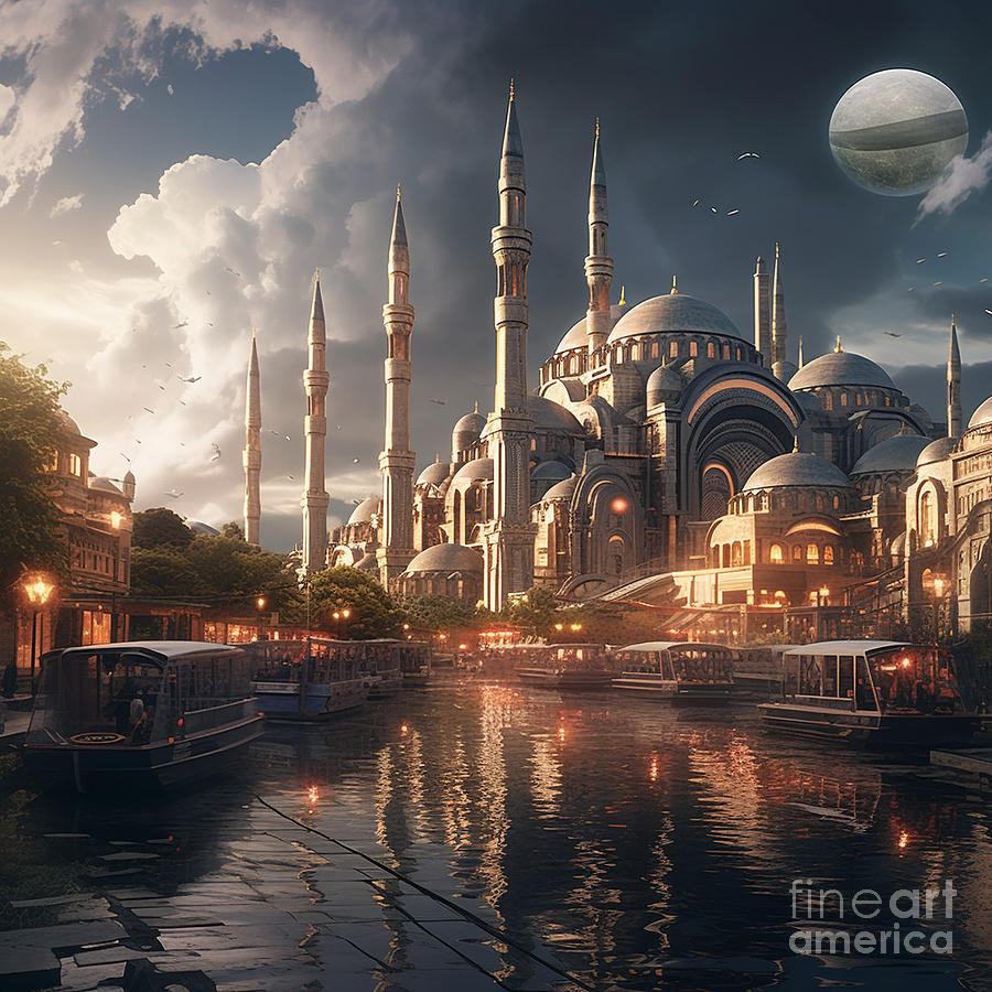 a  futuristic  Istanbul  landscape  in  digital  art  faaa  f      bdcec Painting