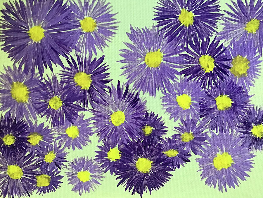 Fall Painting - A Gaggle Of Asters by Lorraine Centrella