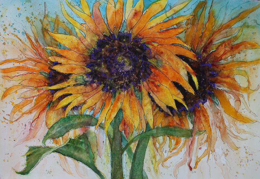 Flower Painting - A Galaxy of Suns by Ruth Kamenev