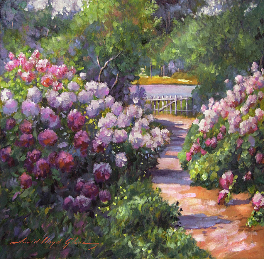A Garden Walk To The Lake Painting