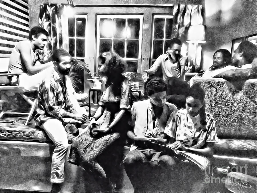 Lamp Digital Art - A Gathering of Friends, Circa 1977 by Walter Neal
