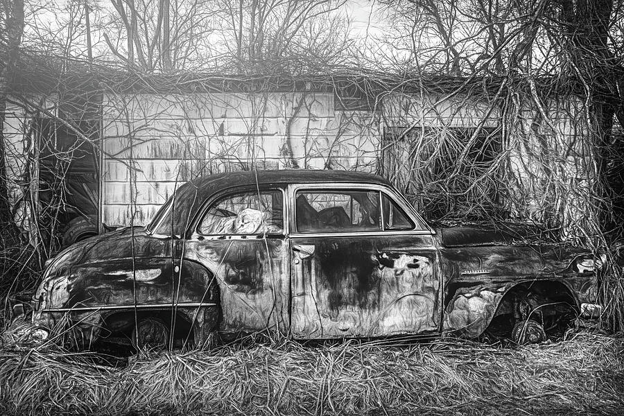 A Gem Behind The Shed BW Photograph by Jim Love - Fine Art America