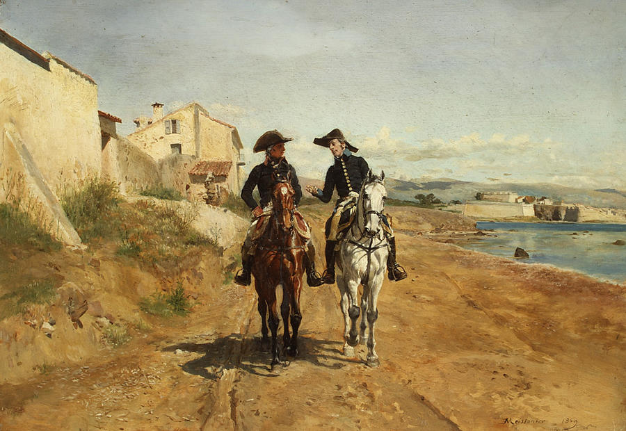 A General and His Aide-de-camp Painting by Jean-Louis-Ernest Meissonier