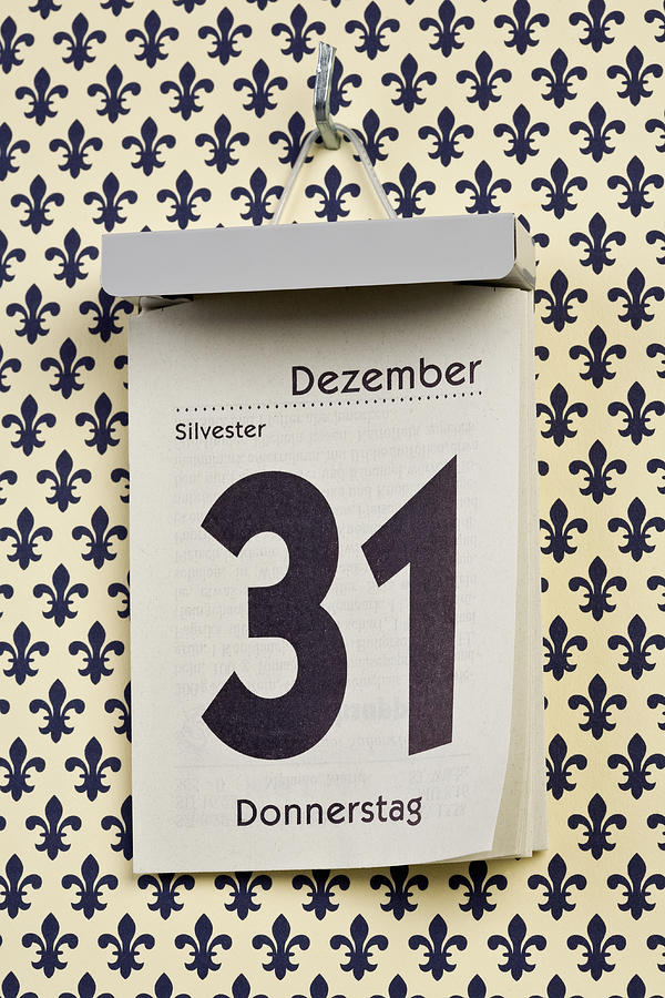 A German daily calendar set on New Years Eve Photograph by Caspar Benson