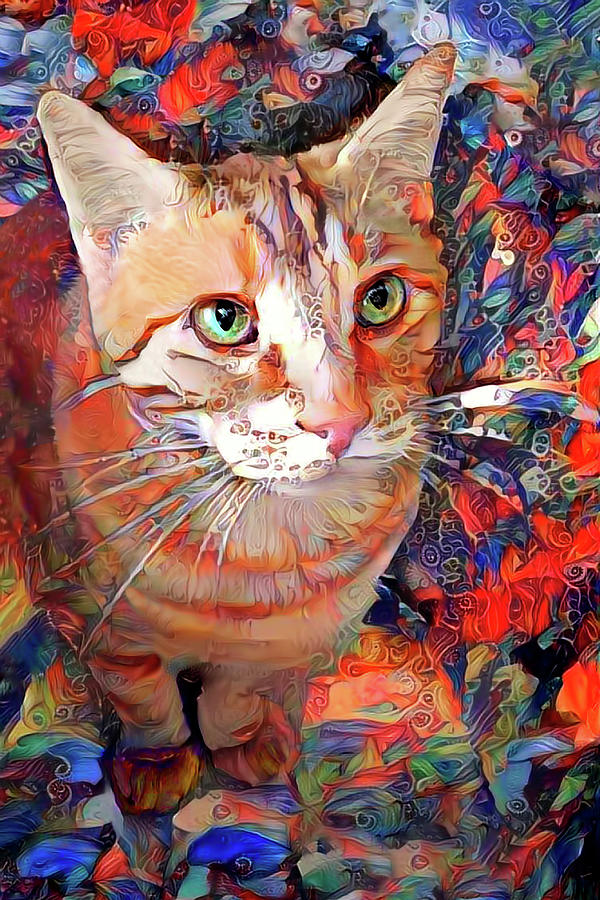 A Ginger Cat Named Toast Mixed Media by Peggy Collins
