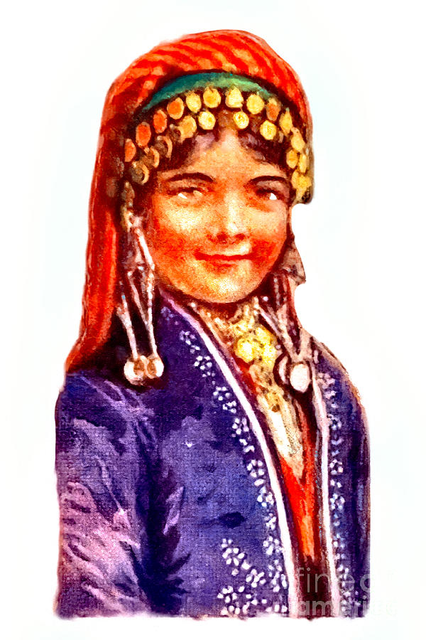 A Girl from Palestine in 19th Century Photograph by Munir Alawi