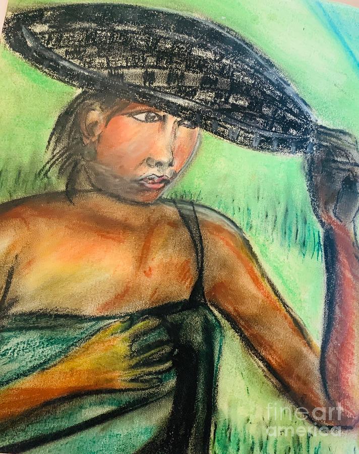 A Girl From Tahiti Drawing by Duygu Kivanc