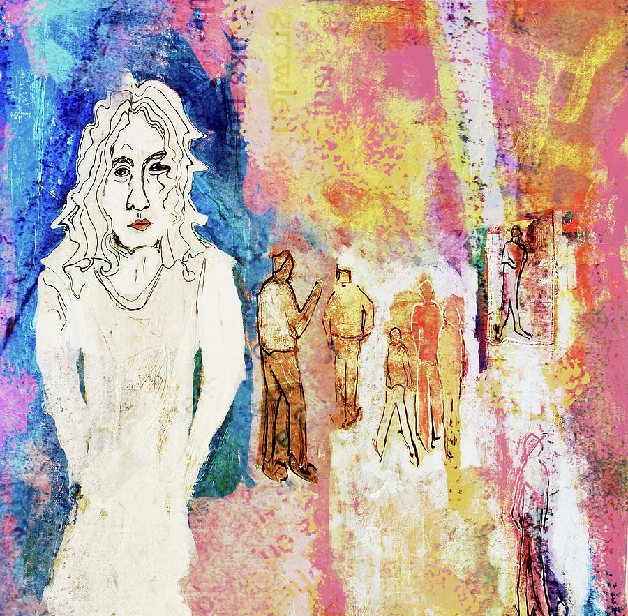 A Girl in the City Mixed Media by Susan Stone