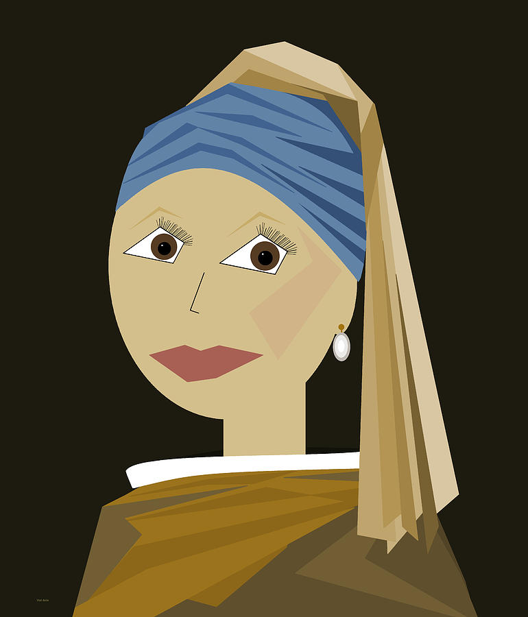 A Girl with a Pearl Earring Digital Art by Val Arie