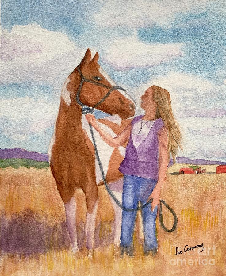 A Girls Best Friend Painting by Sue Carmony
