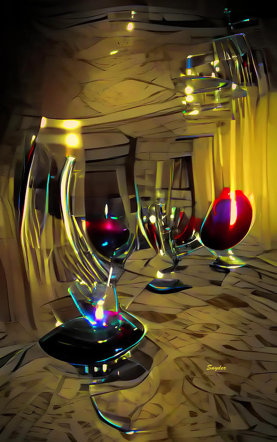 A Glass of Red Wine AI Digital Art by Floyd Snyder