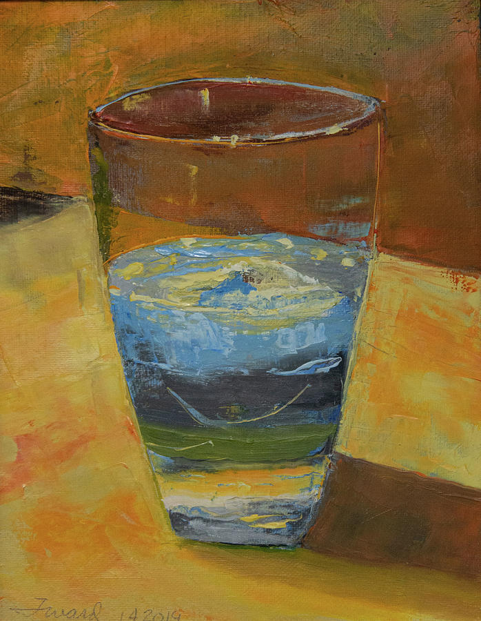 A Glass of Water Painting by Tom Ward