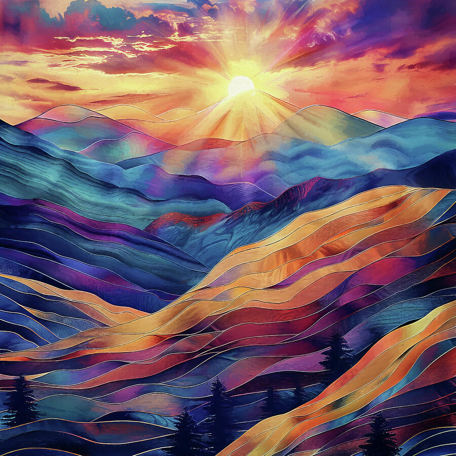 Mountain Digital Art - A Glorious Day by Peggy Collins