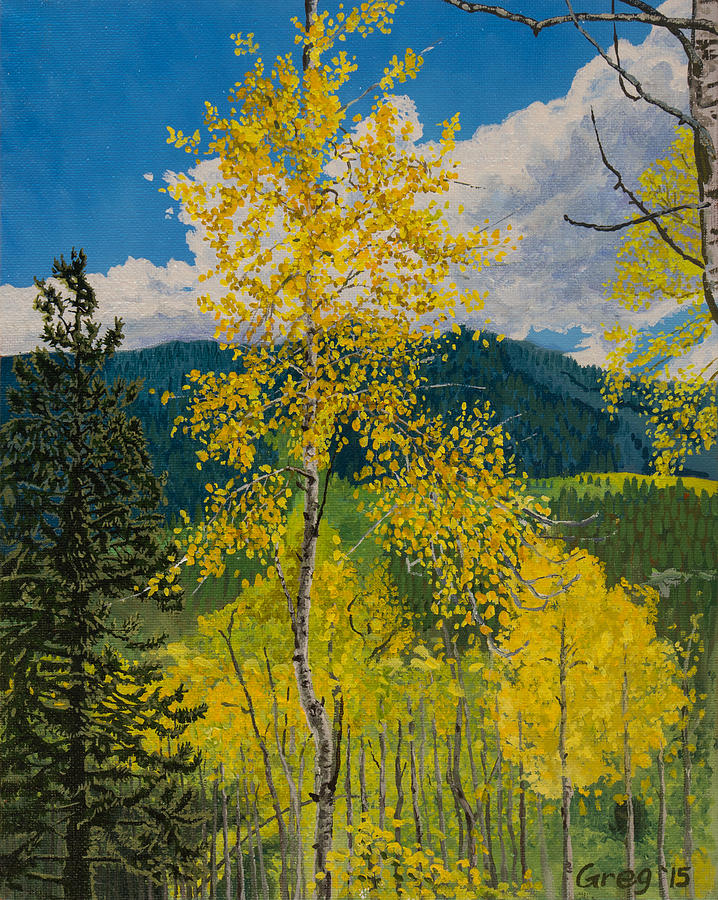 A Glory Of Aspens  Painting by Greg Miller