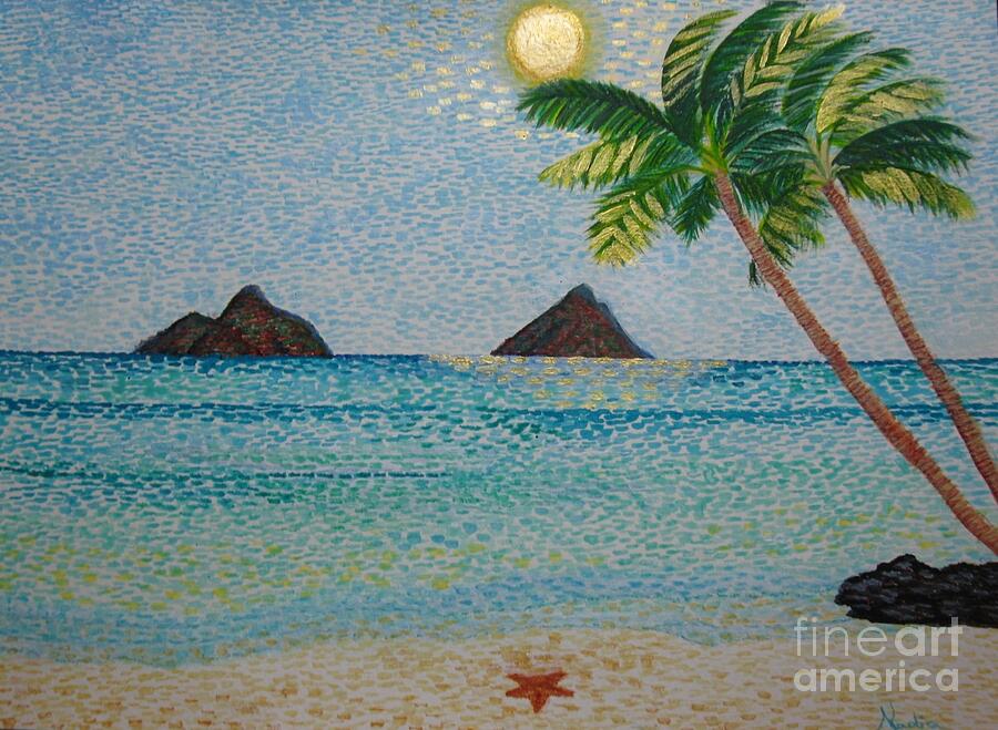 A golden morning in Hawaii Painting by Nadia Spagnolo