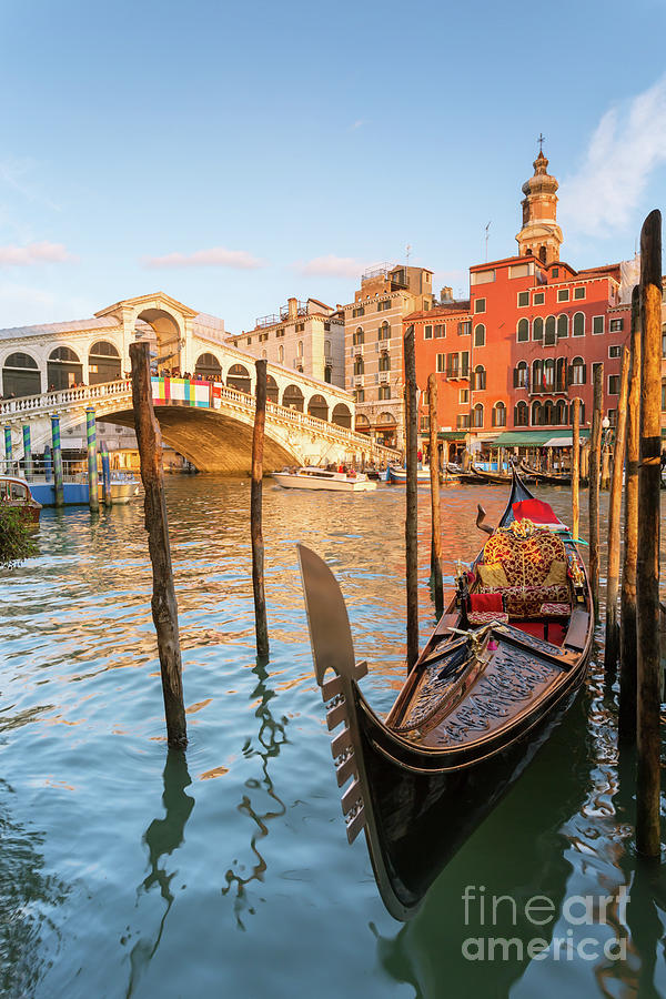 A gondola at Rialto Photograph by Matteo Colombo