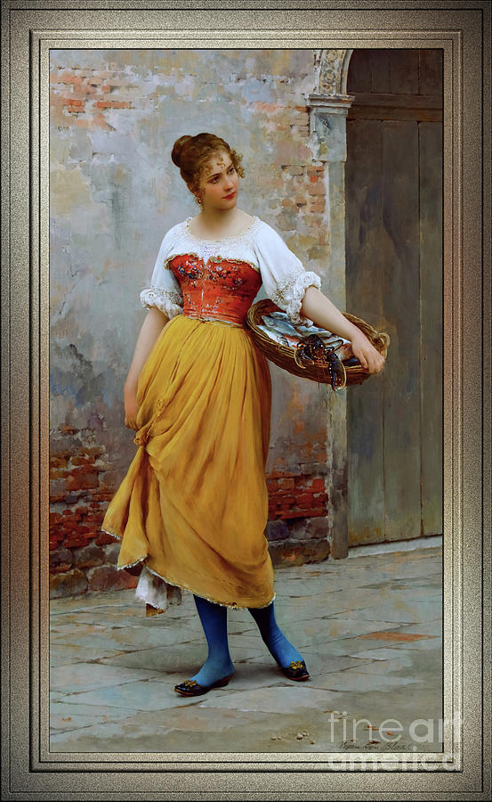 A Good Catch by Eugen von Blaas Remastered Xzendor7 Fine Art Classical Reproductions Painting by Xzendor7