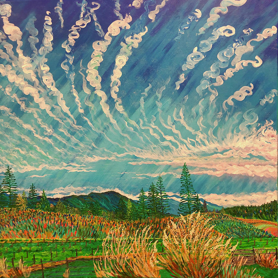 Landscape Painting - Tranquility on Lone Pine Ridge.  Booneville, California. by ArtStudio Mateo