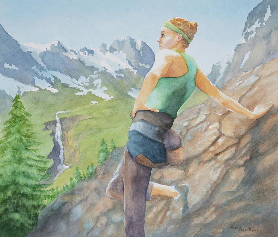 A Good Day for Climbing in the Alps Painting by George Harth
